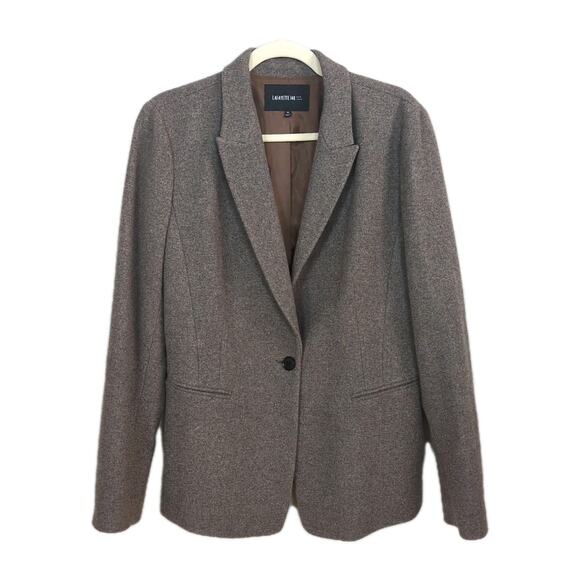 LAFAYETTE 148 NY Brown Wool Blend Blazer One Button Notched Lapel Women's 12 - Picture 1 of 6